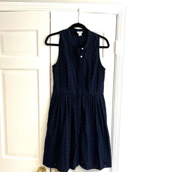 J Crew navy sleeveless dress - Picture 1 of 4